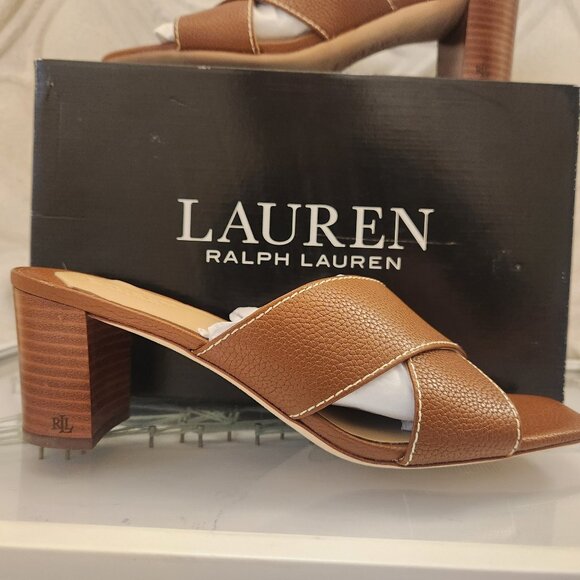 Lauren Ralph Lauren "Freddi" Heeled Sandals. Leather. NIB. Size 9.5 - Picture 1 of 10